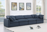 Indulge Navy Linen Textured Fabric Modular Sofa 141Navy-S140 Meridian Furniture