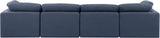 Indulge Navy Linen Textured Fabric Modular Sofa 141Navy-S140 Meridian Furniture