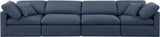 Indulge Navy Linen Textured Fabric Modular Sofa 141Navy-S140 Meridian Furniture