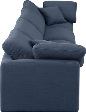 Indulge Navy Linen Textured Fabric Modular Sofa 141Navy-S140 Meridian Furniture