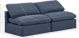 Indulge Navy Linen Textured Fabric Modular Sofa 141Navy-S2 Meridian Furniture