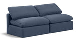 Indulge Navy Linen Textured Fabric Modular Sofa 141Navy-S2 Meridian Furniture