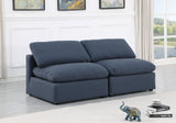 Indulge Navy Linen Textured Fabric Modular Sofa 141Navy-S2 Meridian Furniture