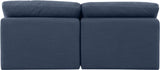 Indulge Navy Linen Textured Fabric Modular Sofa 141Navy-S2 Meridian Furniture