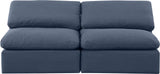 Indulge Navy Linen Textured Fabric Modular Sofa 141Navy-S2 Meridian Furniture