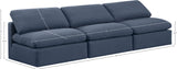 Indulge Navy Linen Textured Fabric Modular Sofa 141Navy-S3 Meridian Furniture