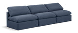 Indulge Navy Linen Textured Fabric Modular Sofa 141Navy-S3 Meridian Furniture