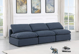 Indulge Navy Linen Textured Fabric Modular Sofa 141Navy-S3 Meridian Furniture