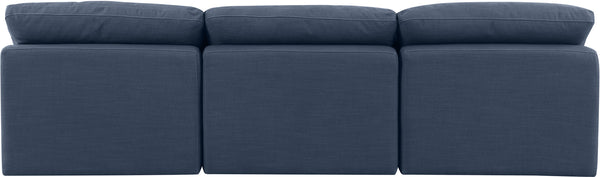 Indulge Navy Linen Textured Fabric Modular Sofa 141Navy-S3 Meridian Furniture
