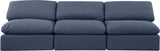 Indulge Navy Linen Textured Fabric Modular Sofa 141Navy-S3 Meridian Furniture