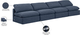 Indulge Navy Linen Textured Fabric Modular Sofa 141Navy-S4 Meridian Furniture