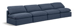 Indulge Navy Linen Textured Fabric Modular Sofa 141Navy-S4 Meridian Furniture