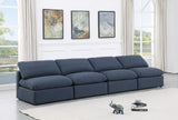 Indulge Navy Linen Textured Fabric Modular Sofa 141Navy-S4 Meridian Furniture