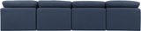 Indulge Navy Linen Textured Fabric Modular Sofa 141Navy-S4 Meridian Furniture