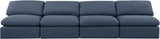 Indulge Navy Linen Textured Fabric Modular Sofa 141Navy-S4 Meridian Furniture