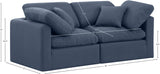 Indulge Navy Linen Textured Fabric Modular Sofa 141Navy-S70 Meridian Furniture