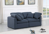 Indulge Navy Linen Textured Fabric Modular Sofa 141Navy-S70 Meridian Furniture