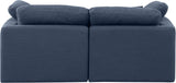 Indulge Navy Linen Textured Fabric Modular Sofa 141Navy-S70 Meridian Furniture