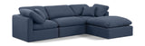 Indulge Navy Linen Textured Fabric Modular Sectional 141Navy-Sec4A Meridian Furniture