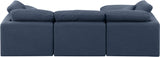 Indulge Navy Linen Textured Fabric Modular Sectional 141Navy-Sec4A Meridian Furniture