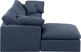 Indulge Navy Linen Textured Fabric Modular Sectional 141Navy-Sec4A Meridian Furniture