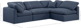 Indulge Navy Linen Textured Fabric Modular Sectional 141Navy-Sec4B Meridian Furniture