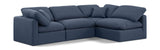 Indulge Navy Linen Textured Fabric Modular Sectional 141Navy-Sec4B Meridian Furniture