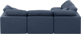 Indulge Navy Linen Textured Fabric Modular Sectional 141Navy-Sec4B Meridian Furniture