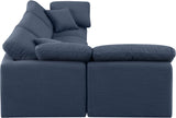 Indulge Navy Linen Textured Fabric Modular Sectional 141Navy-Sec4B Meridian Furniture