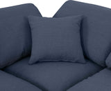 Indulge Navy Linen Textured Fabric Modular Sectional 141Navy-Sec4B Meridian Furniture