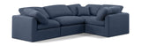 Indulge Navy Linen Textured Fabric Modular Sectional 141Navy-Sec4C Meridian Furniture