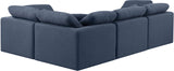 Indulge Navy Linen Textured Fabric Modular Sectional 141Navy-Sec4C Meridian Furniture