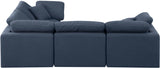 Indulge Navy Linen Textured Fabric Modular Sectional 141Navy-Sec4C Meridian Furniture