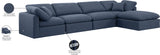 Indulge Navy Linen Textured Fabric Modular Sectional 141Navy-Sec5A Meridian Furniture