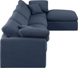 Indulge Navy Linen Textured Fabric Modular Sectional 141Navy-Sec5A Meridian Furniture