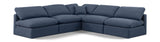 Indulge Navy Linen Textured Fabric Modular Sectional 141Navy-Sec5B Meridian Furniture