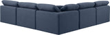 Indulge Navy Linen Textured Fabric Modular Sectional 141Navy-Sec5B Meridian Furniture