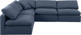 Indulge Navy Linen Textured Fabric Modular Sectional 141Navy-Sec5B Meridian Furniture