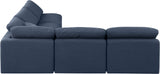 Indulge Navy Linen Textured Fabric Modular Sectional 141Navy-Sec5B Meridian Furniture