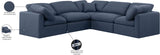 Indulge Navy Linen Textured Fabric Modular Sectional 141Navy-Sec5C Meridian Furniture