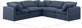 Indulge Navy Linen Textured Fabric Modular Sectional 141Navy-Sec5C Meridian Furniture