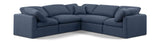 Indulge Navy Linen Textured Fabric Modular Sectional 141Navy-Sec5C Meridian Furniture