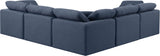 Indulge Navy Linen Textured Fabric Modular Sectional 141Navy-Sec5C Meridian Furniture