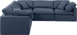 Indulge Navy Linen Textured Fabric Modular Sectional 141Navy-Sec5C Meridian Furniture