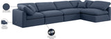 Indulge Navy Linen Textured Fabric Modular Sectional 141Navy-Sec5D Meridian Furniture