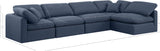 Indulge Navy Linen Textured Fabric Modular Sectional 141Navy-Sec5D Meridian Furniture