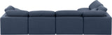 Indulge Navy Linen Textured Fabric Modular Sectional 141Navy-Sec5D Meridian Furniture