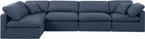 Indulge Navy Linen Textured Fabric Modular Sectional 141Navy-Sec5D Meridian Furniture