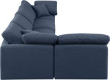 Indulge Navy Linen Textured Fabric Modular Sectional 141Navy-Sec5D Meridian Furniture