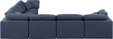 Indulge Navy Linen Textured Fabric Modular Sectional 141Navy-Sec6A Meridian Furniture